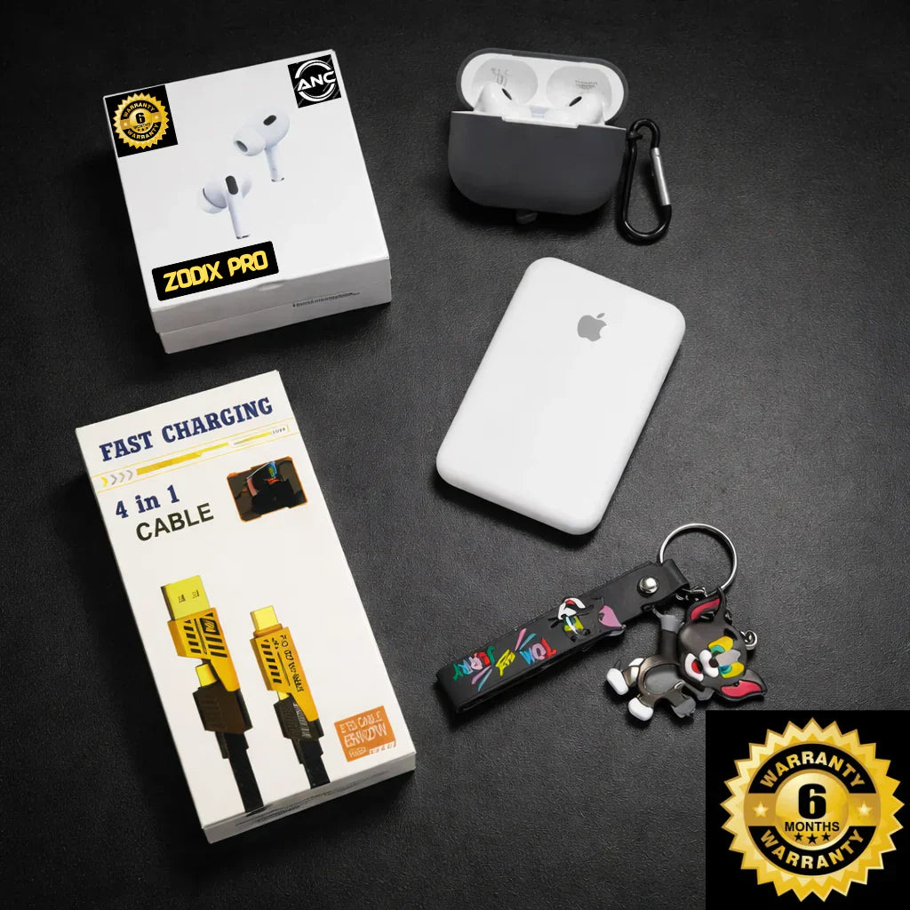 Choose 5-in-1 Wireless Earbuds Combo Kit MagSafe Power Bank + Multi Cable + Protective Case for mobile phones