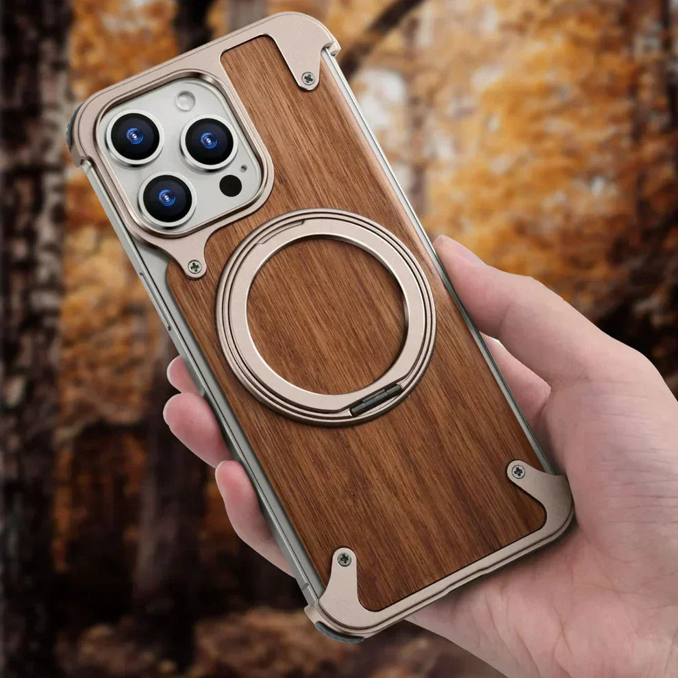 iPhone Luxury Wooden Metal Case